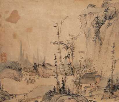 佚名 山水 镜心